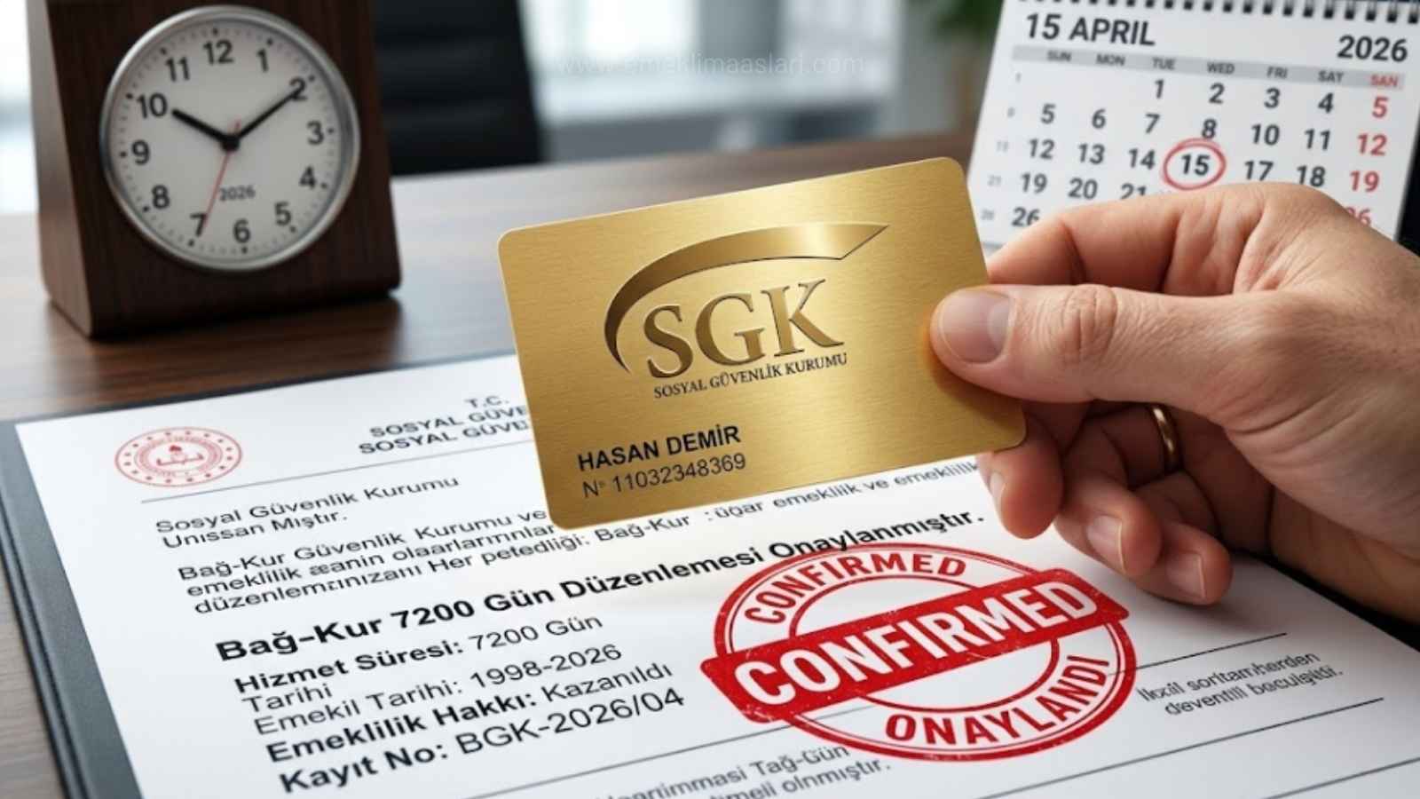 Bağ-Kur 7200 prim günü düzenlemesi ve erken emeklilik onayı.