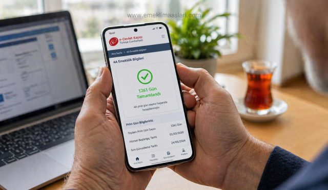 e-Devlet kapısı üzerinden 1261 gün kuralı ve 4A emeklilik bilgileri sorgulama ekranı görüntüsü.
